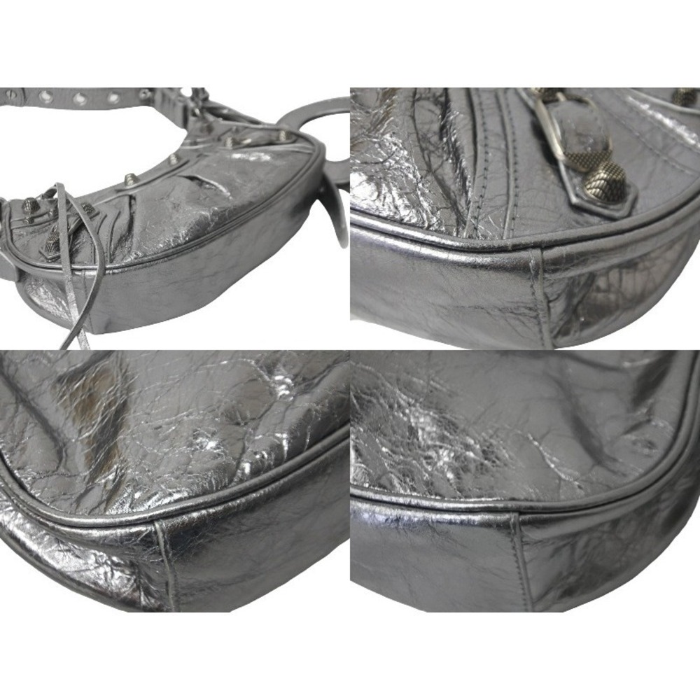 BALENCIAGA LE CAGOLE XS shoulder bag regular silver leather - Picture 7 of 9